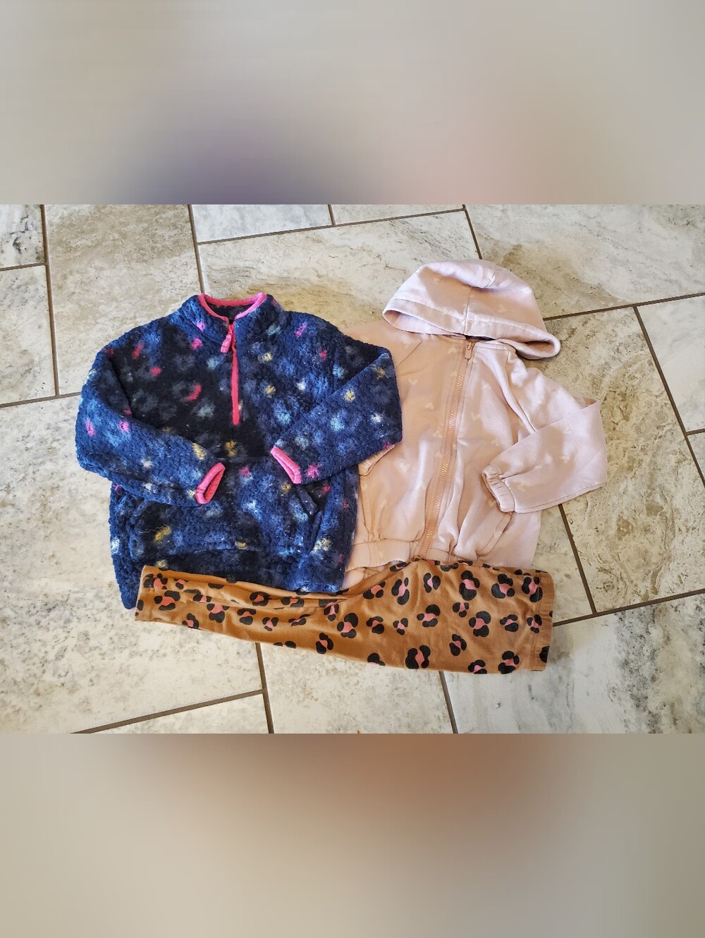 Kids Cozy Navy Star Fleece Pullover & Pink Hoodie Set